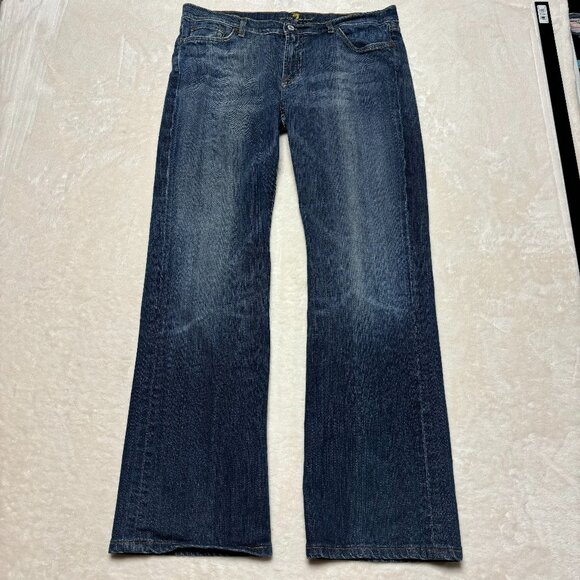 7 For All Mankind Womens Bootcut Jeans Size 32 Blue Demin Stretch T520080U-080U - Picture 1 of 12